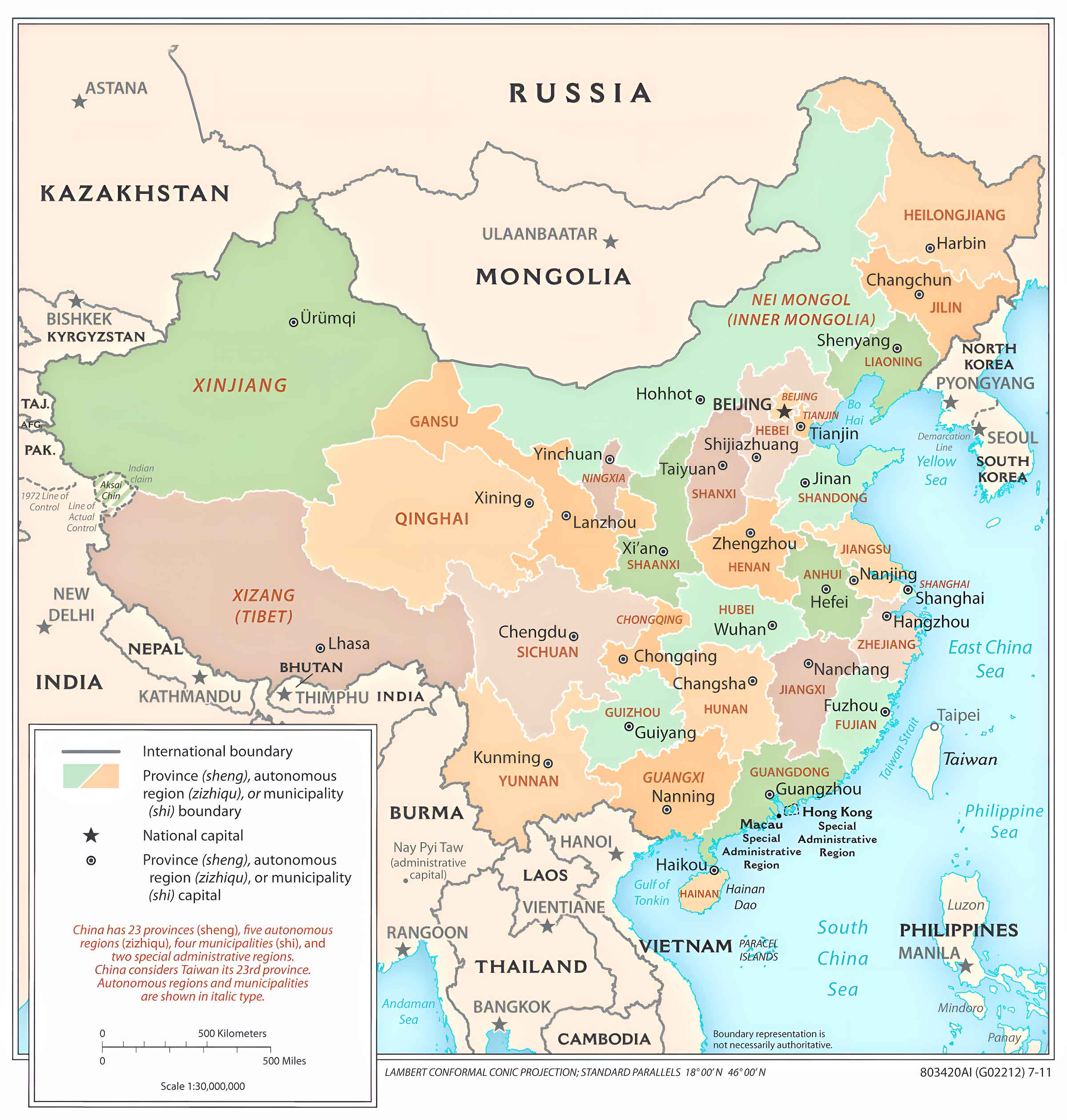 China Administrative Divisions Map
