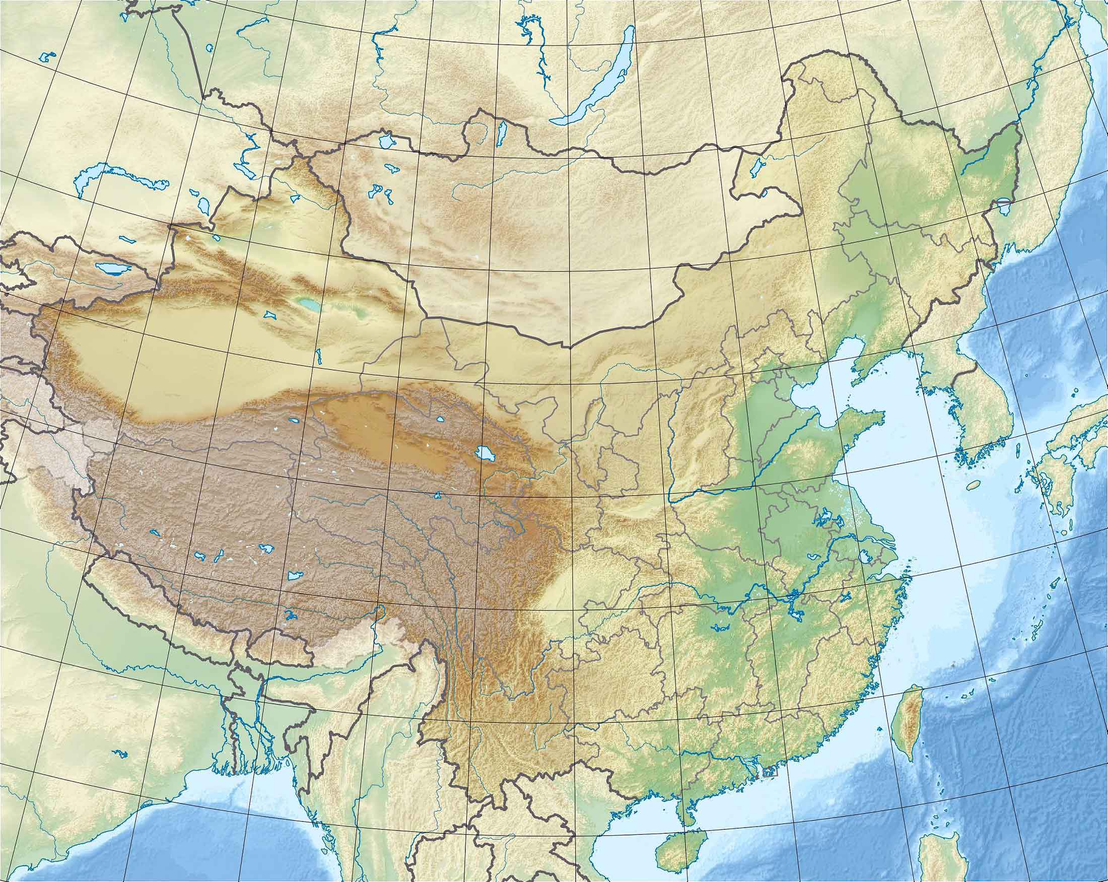 China Relief Map