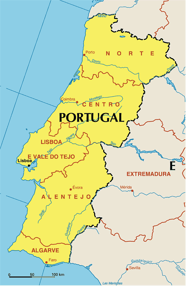 Portugal Rivers Map