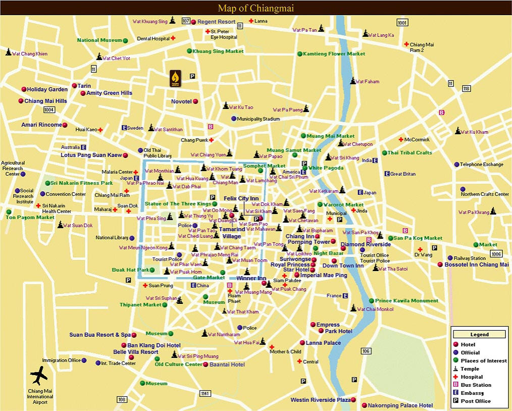 Chiang Mai Map Thailand
