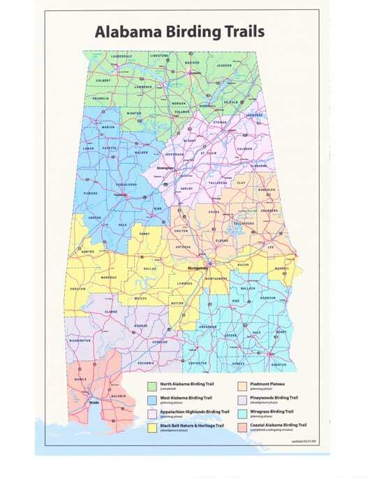 Alabama Birding Trails Map