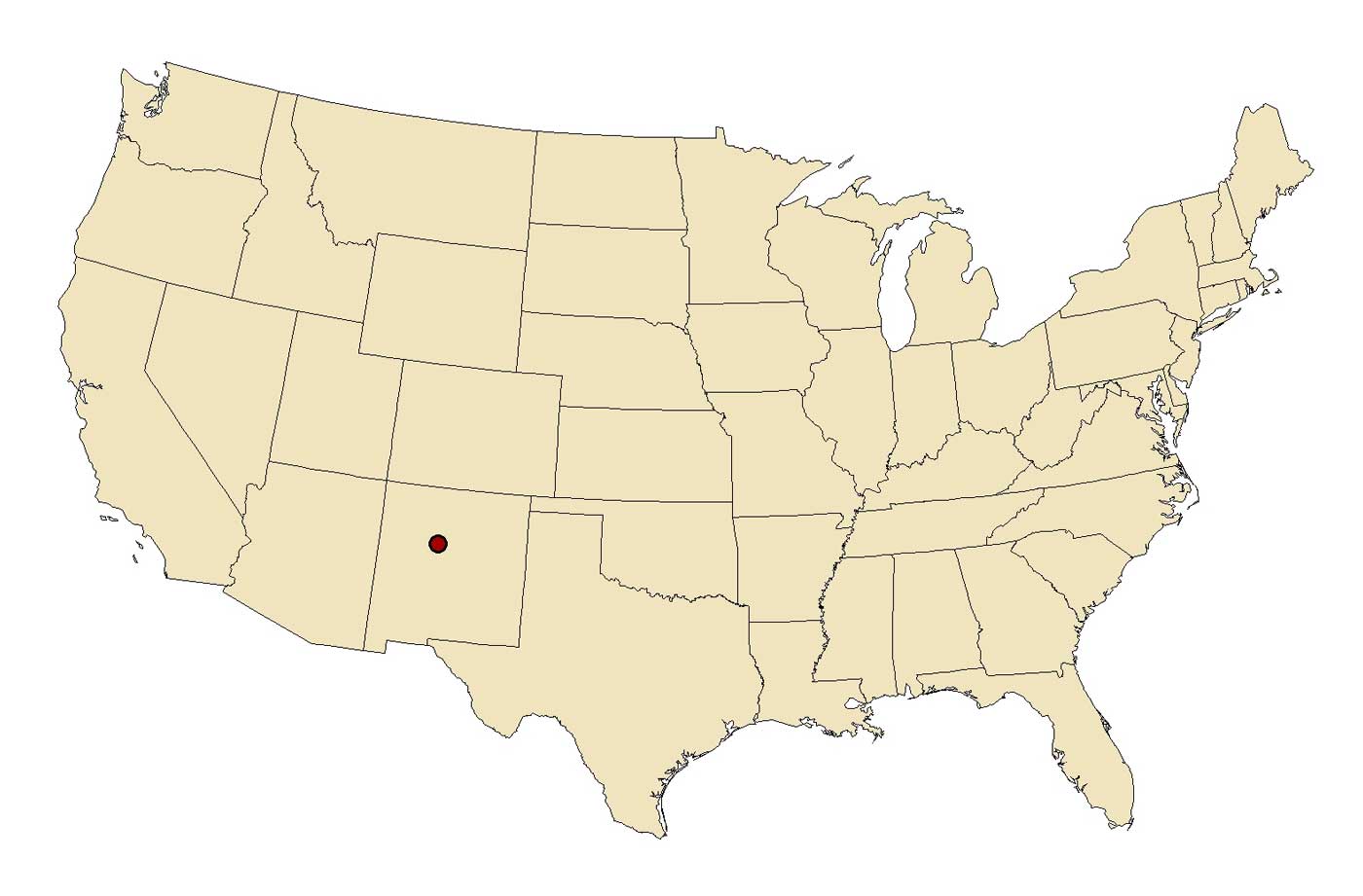 Location of Albuquerque City in New Mexico on US Map