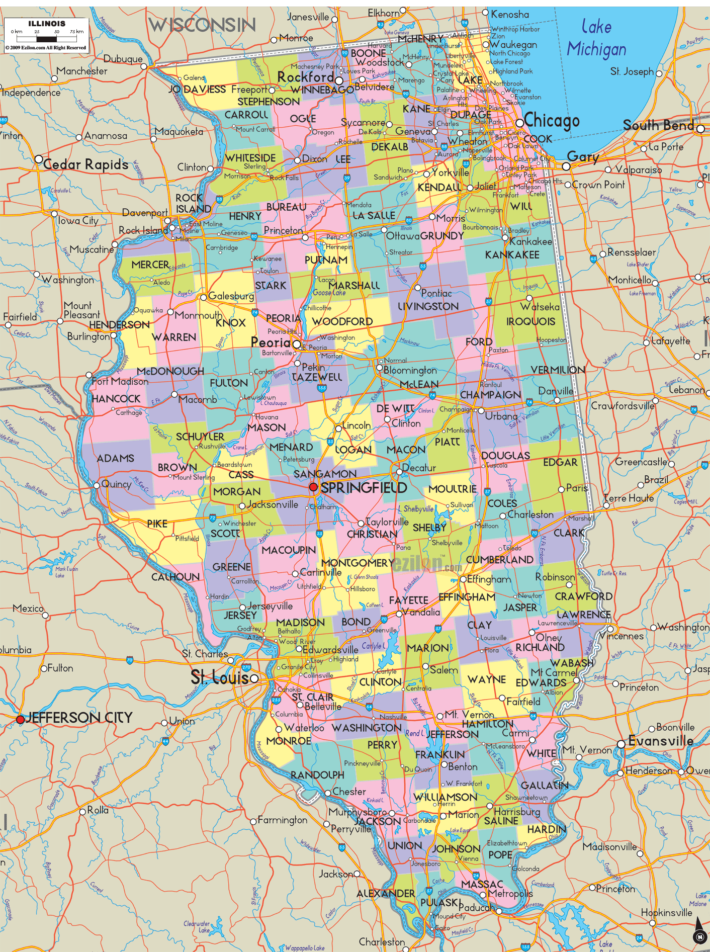 road-map-of-illinois