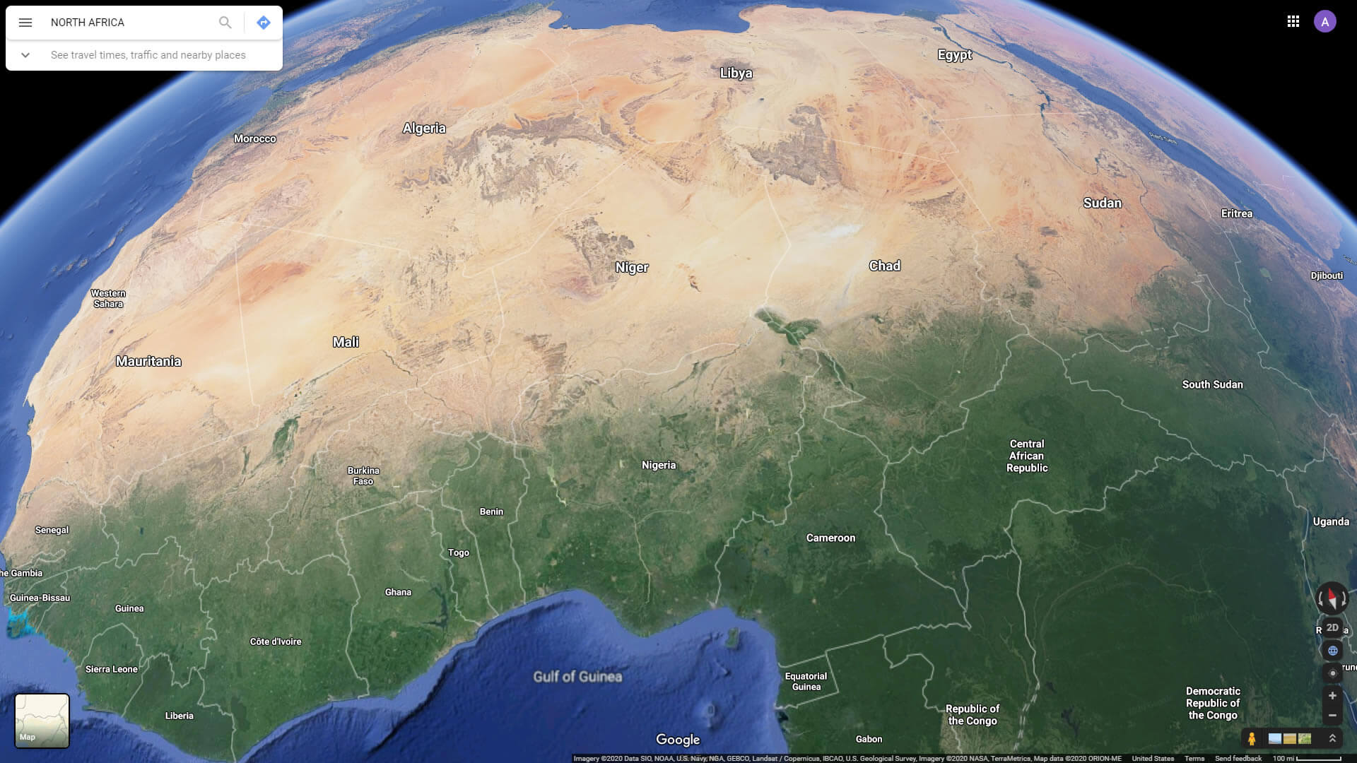 Africa Map And Satellite Image - United States Map