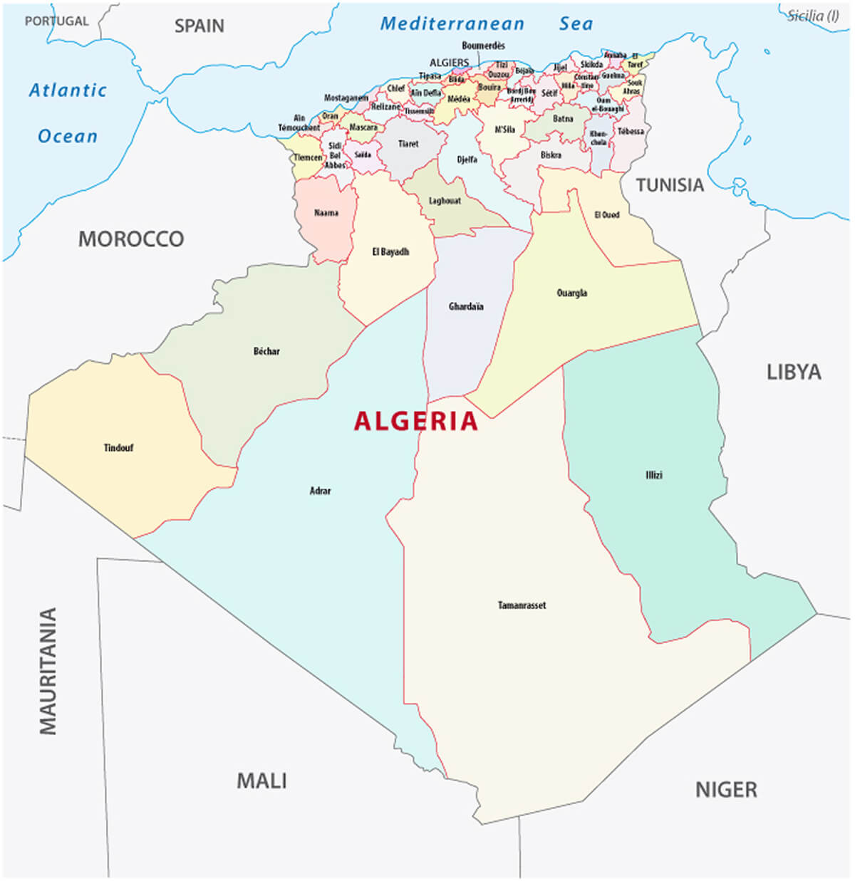 Algeria Map - Algeria