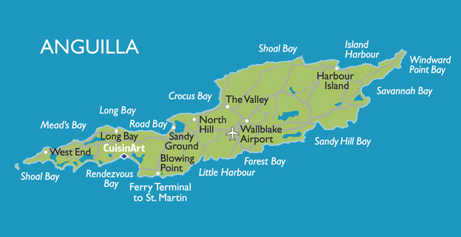 Romantika odstín Mentalita anguilla map Mentálně Kývnutí kupole