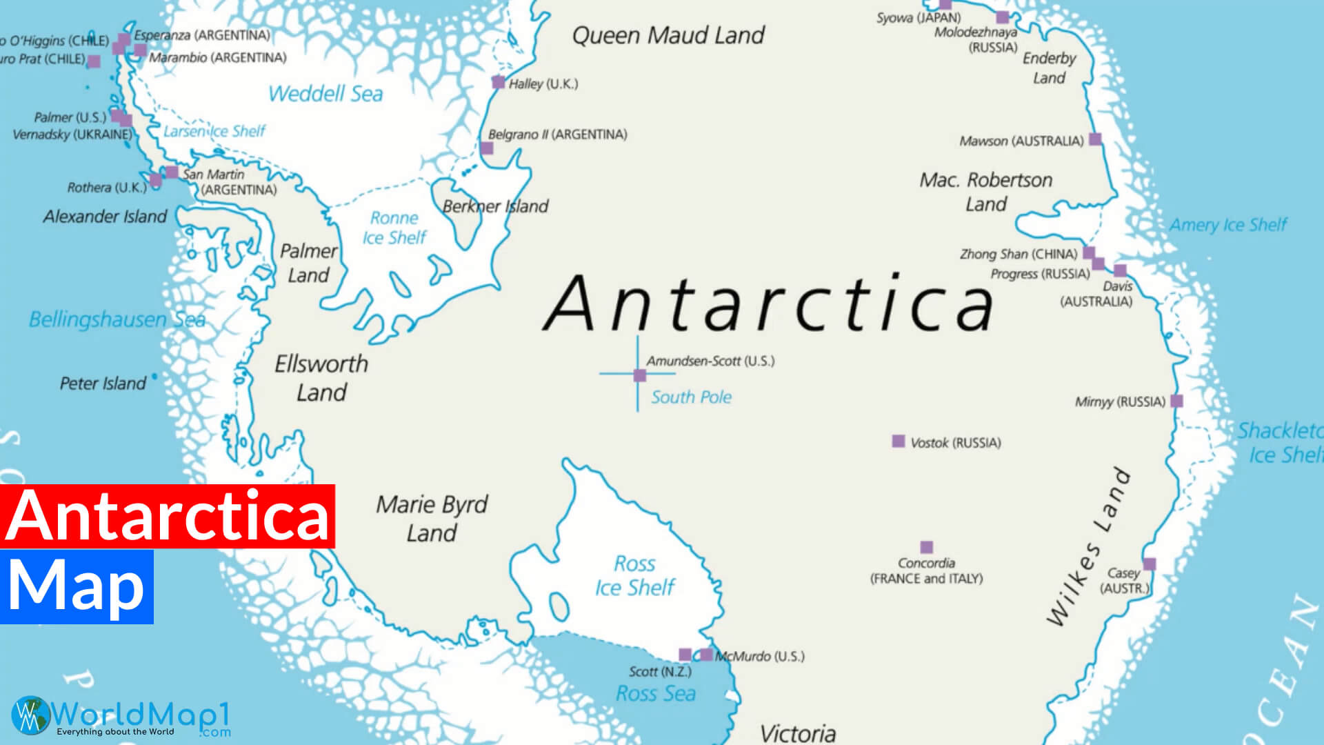 Antarctica and The Poles Maps, Satellite Views from Space 3