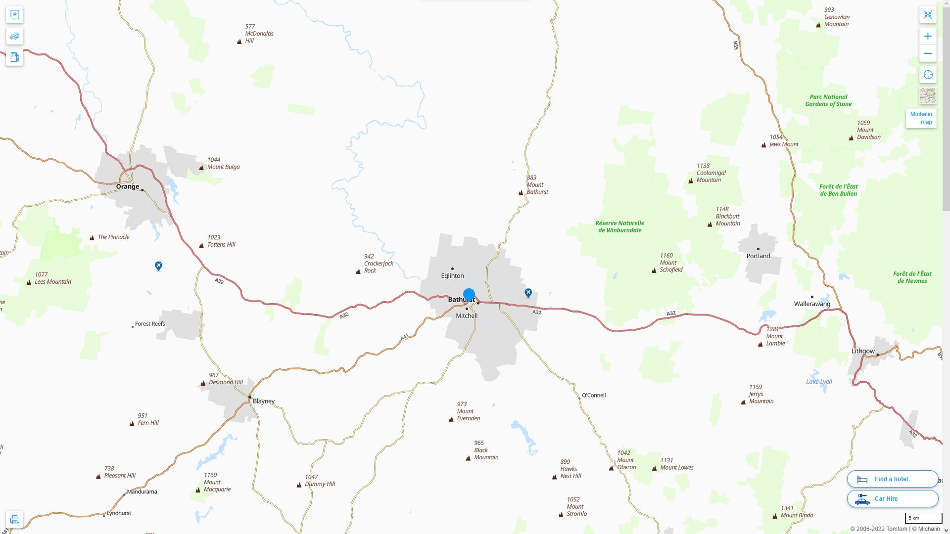 Bathurst Map - Australia