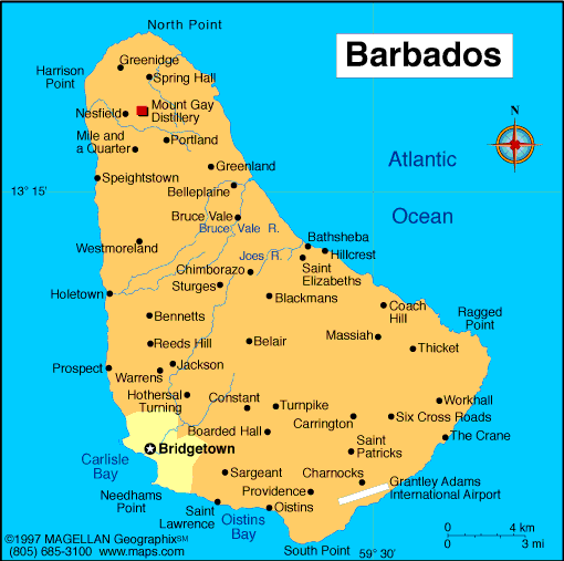 Barbados Map