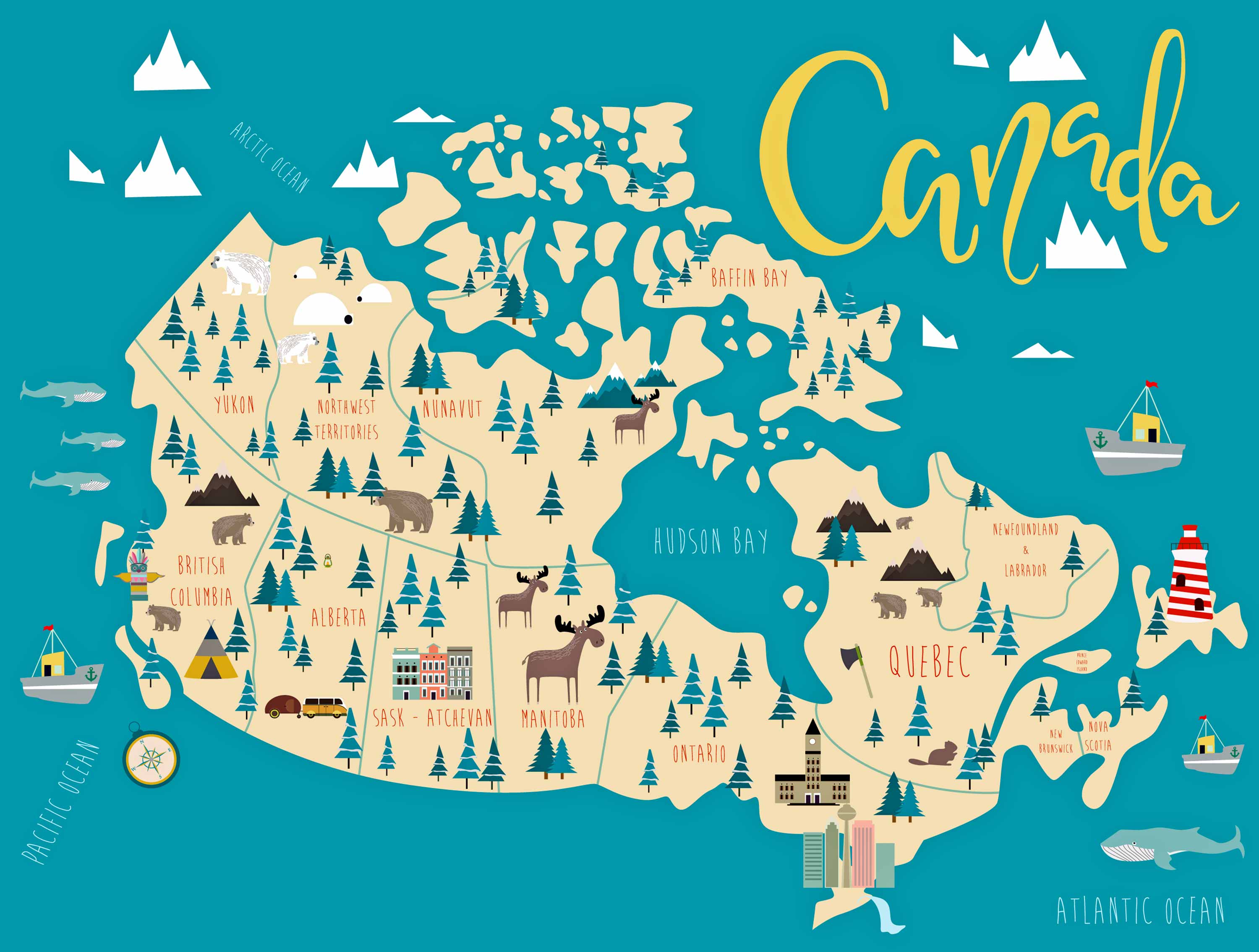 Canada Travel Tourist Map