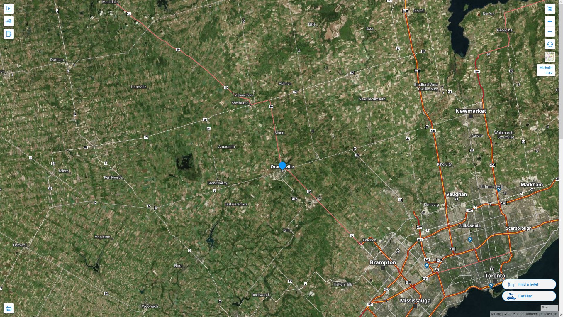 Orangeville Map - Canada