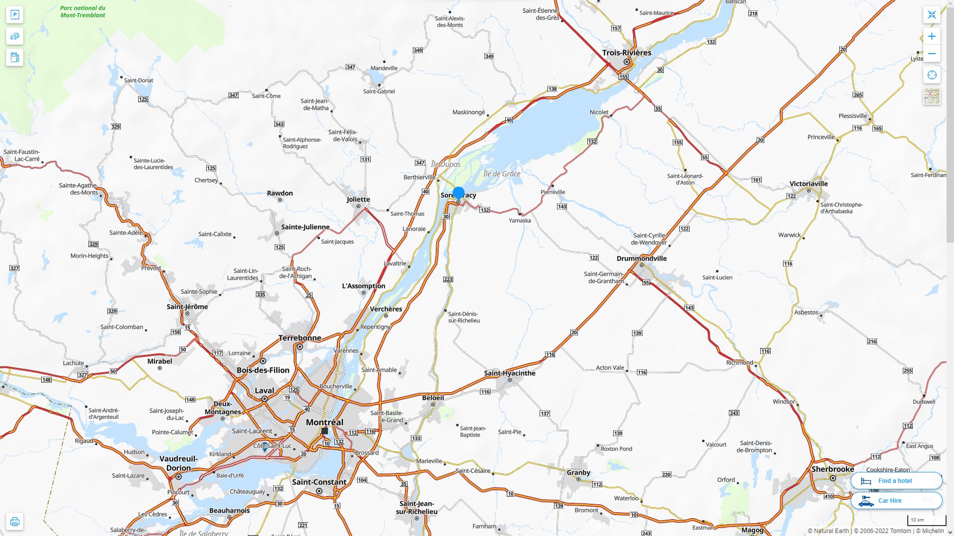 Sorel Tracy Map - Canada