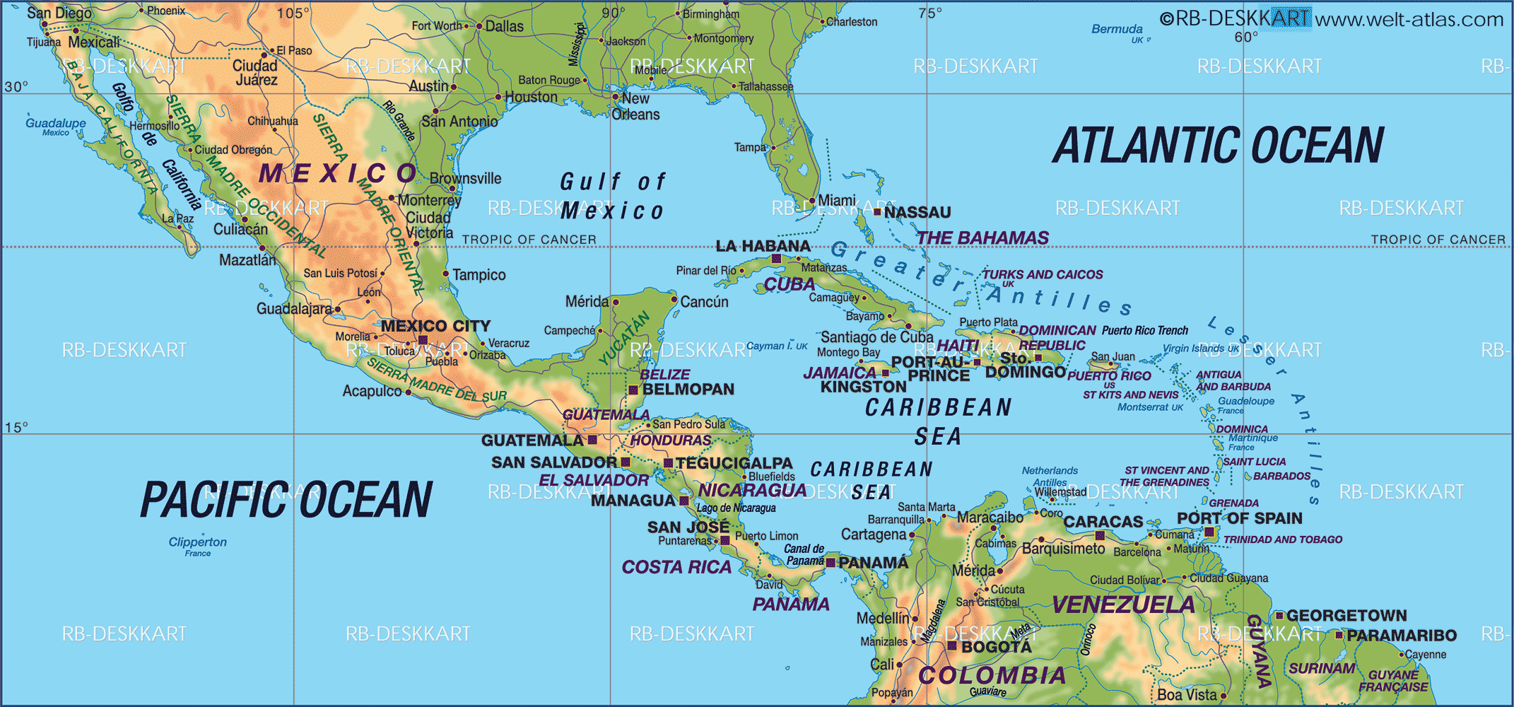 Cayman Islands Map Caribbean Region