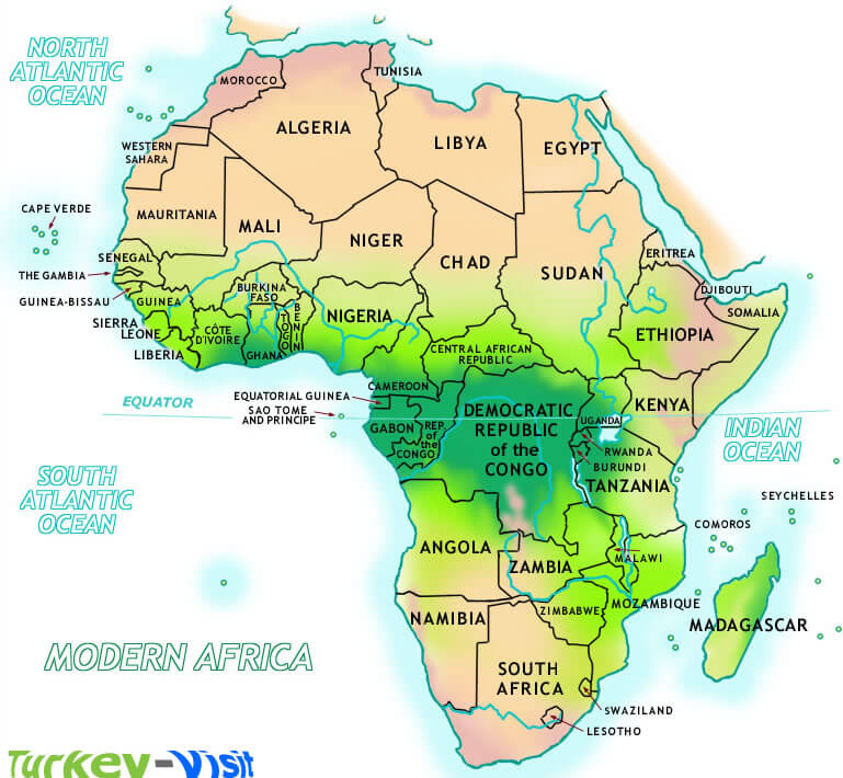 Africa desert map