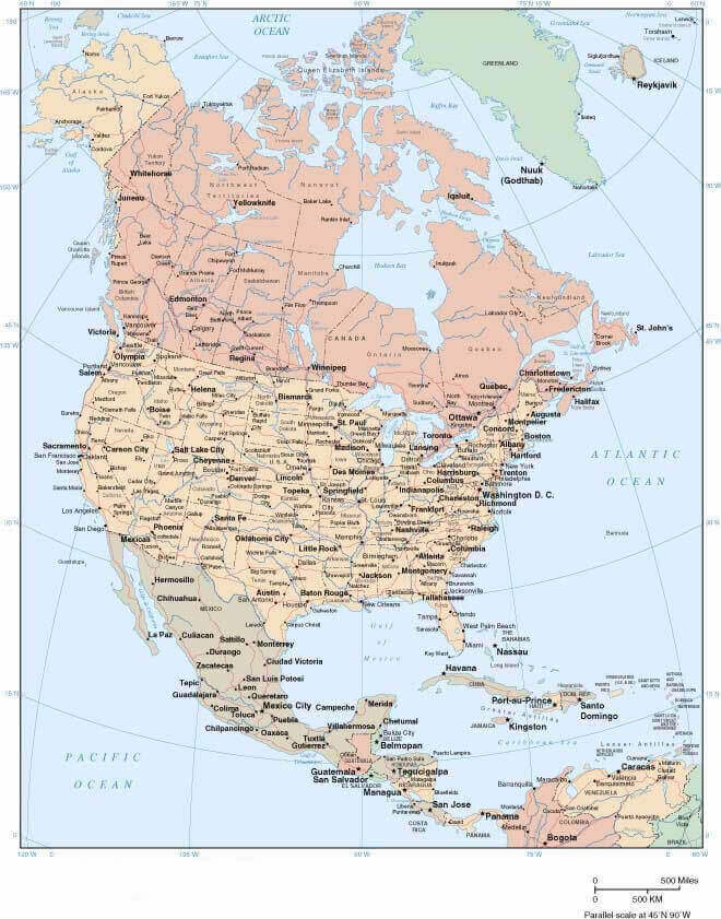 map of north america with cities North America Cities Map map of north america with cities