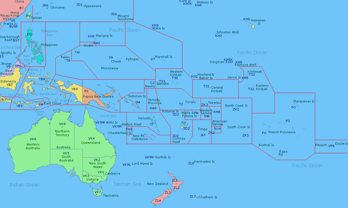 Oceania Map Physical Features 6038