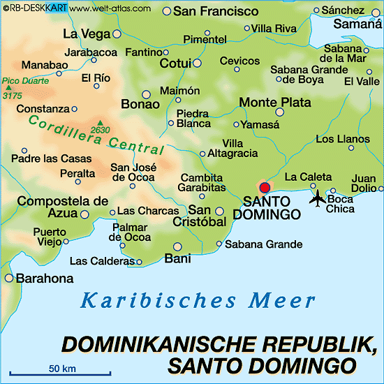 Santo Domingo Map - Dominican Republic