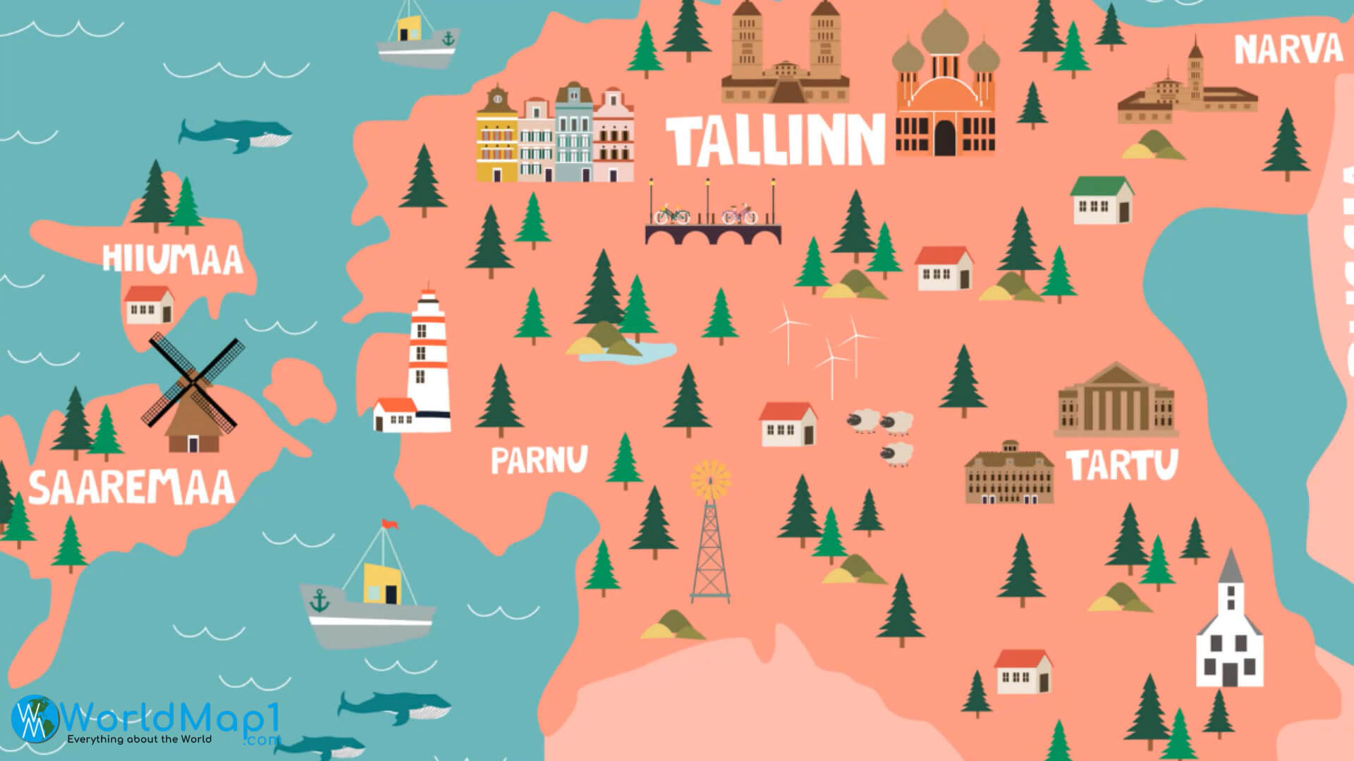 Estonia Free Printable Map