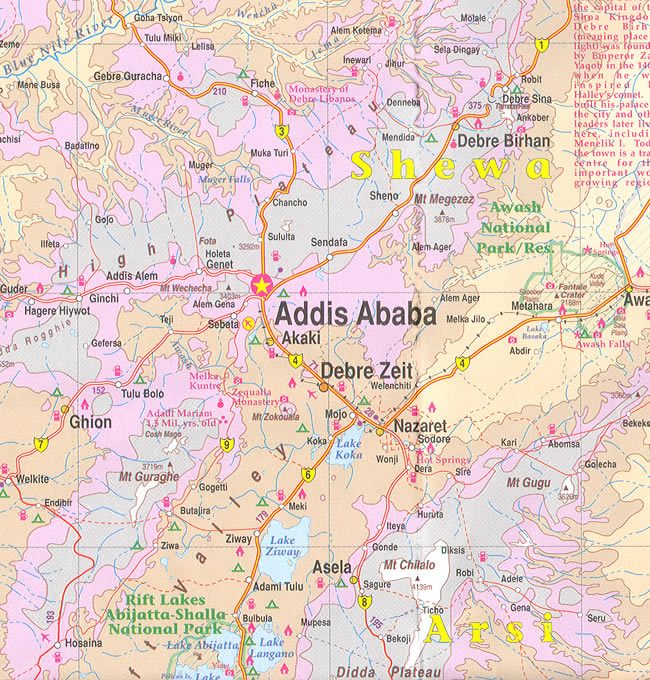 Addis Ababa Map Image