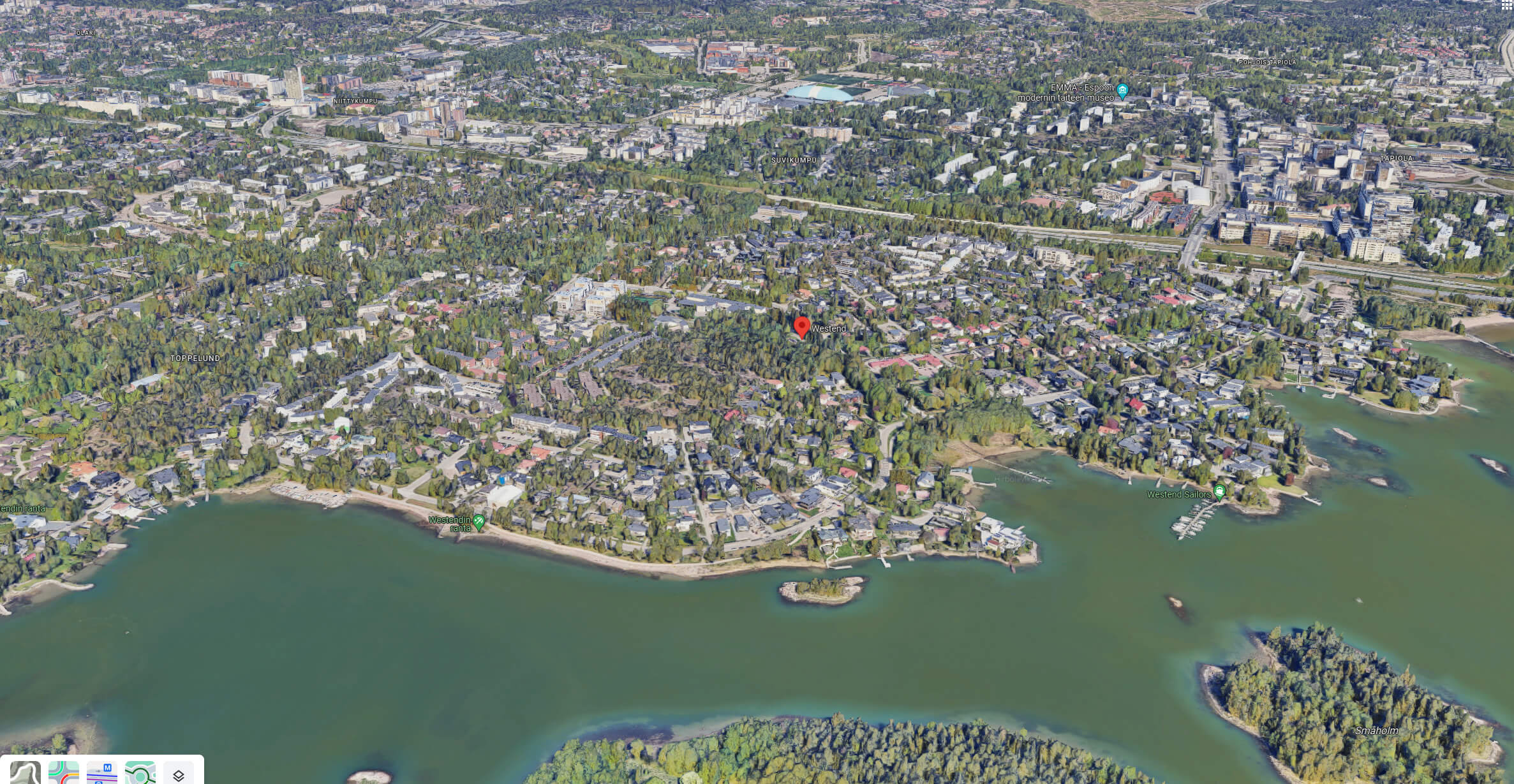 Westend espoo aerial map