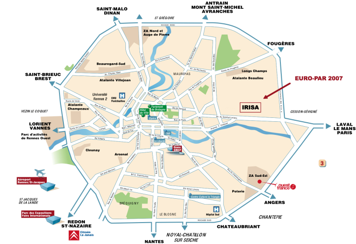Rennes Map - France