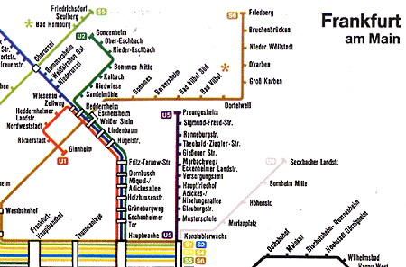 Карта метро франкфурта