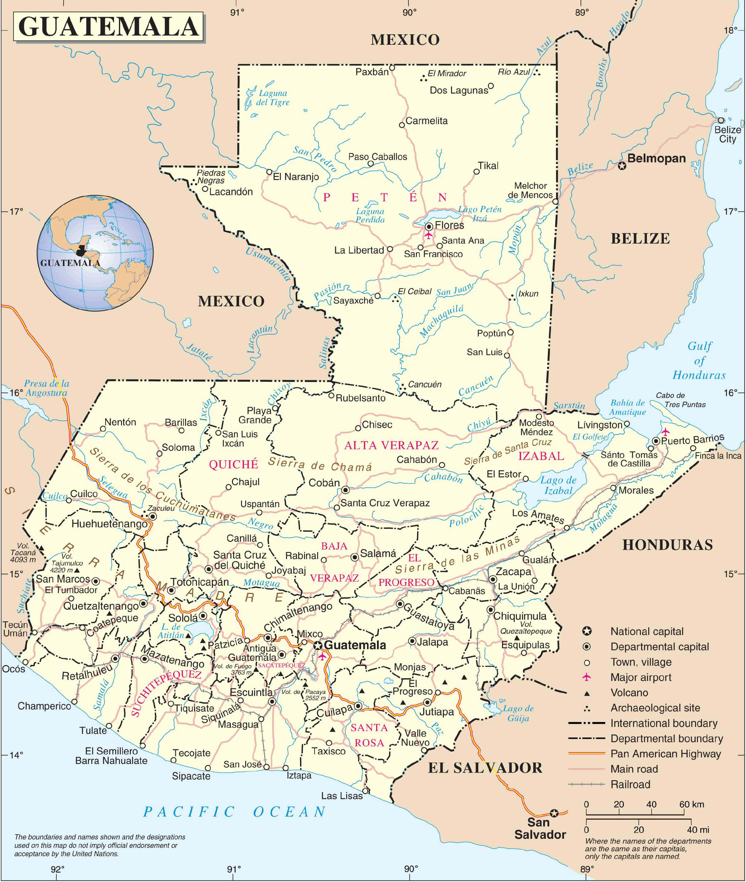 Municipalities Map of Guatemala