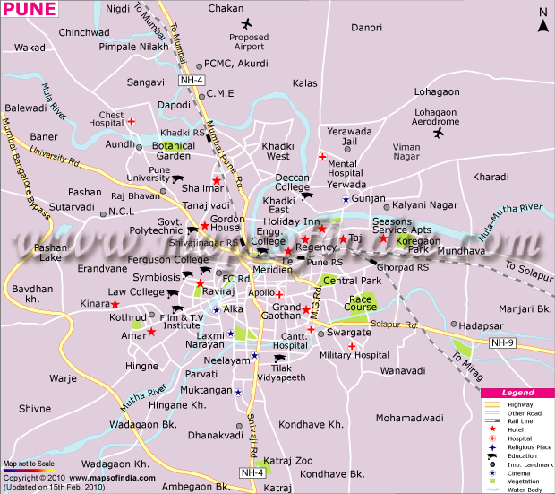 Pune Map With Directions Pune Map