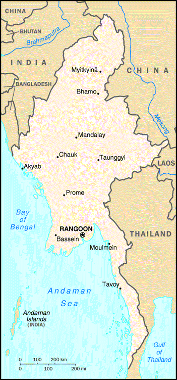 Myanmar Map - Myanmar