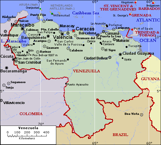 Netherlands Antilles Map Venezuela