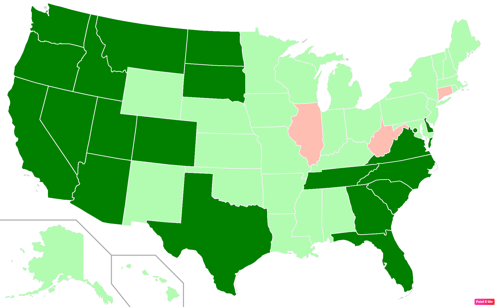 U.S. States Residents Population Map in 2018