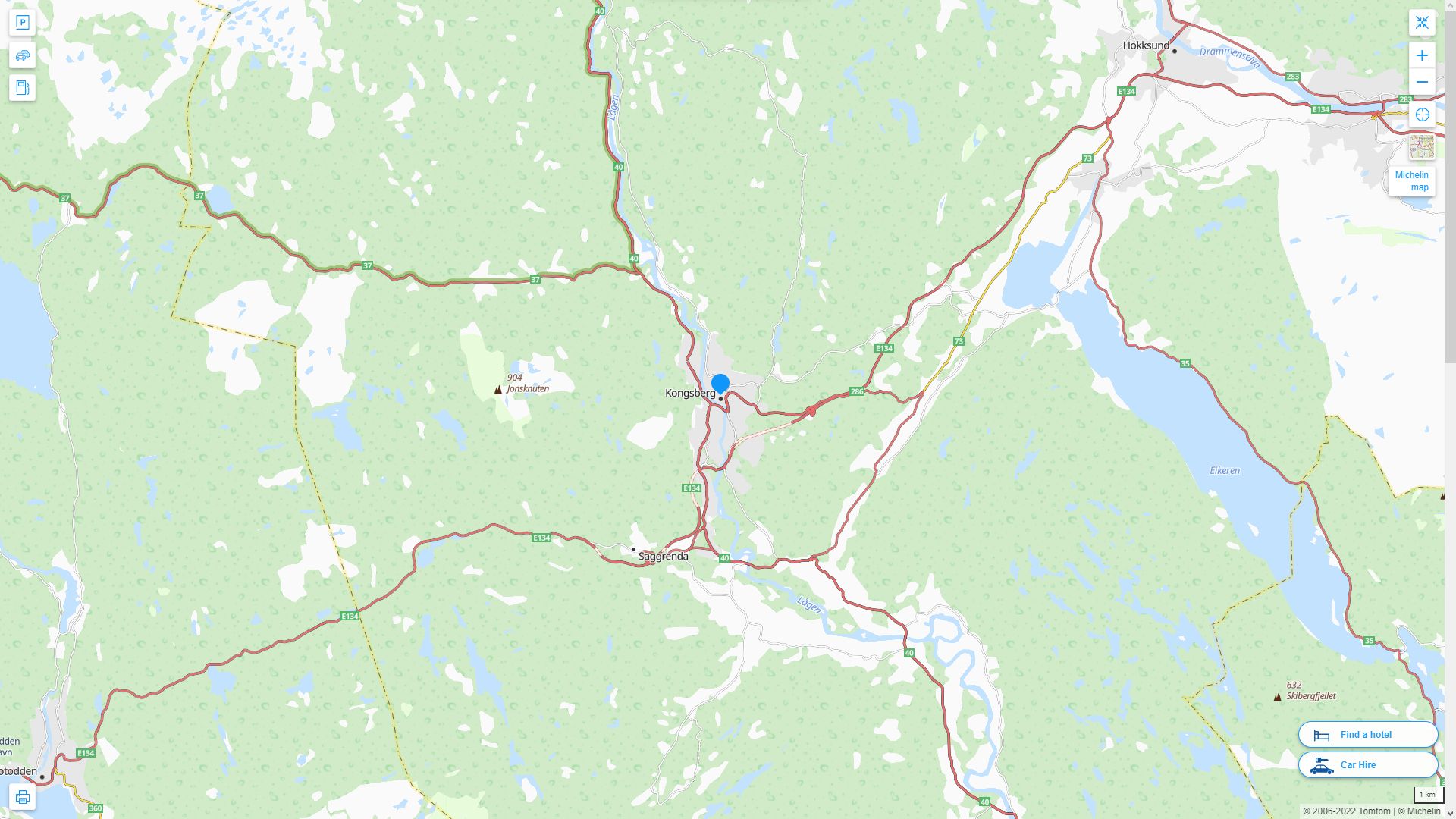 Kongsberg Map - Norway