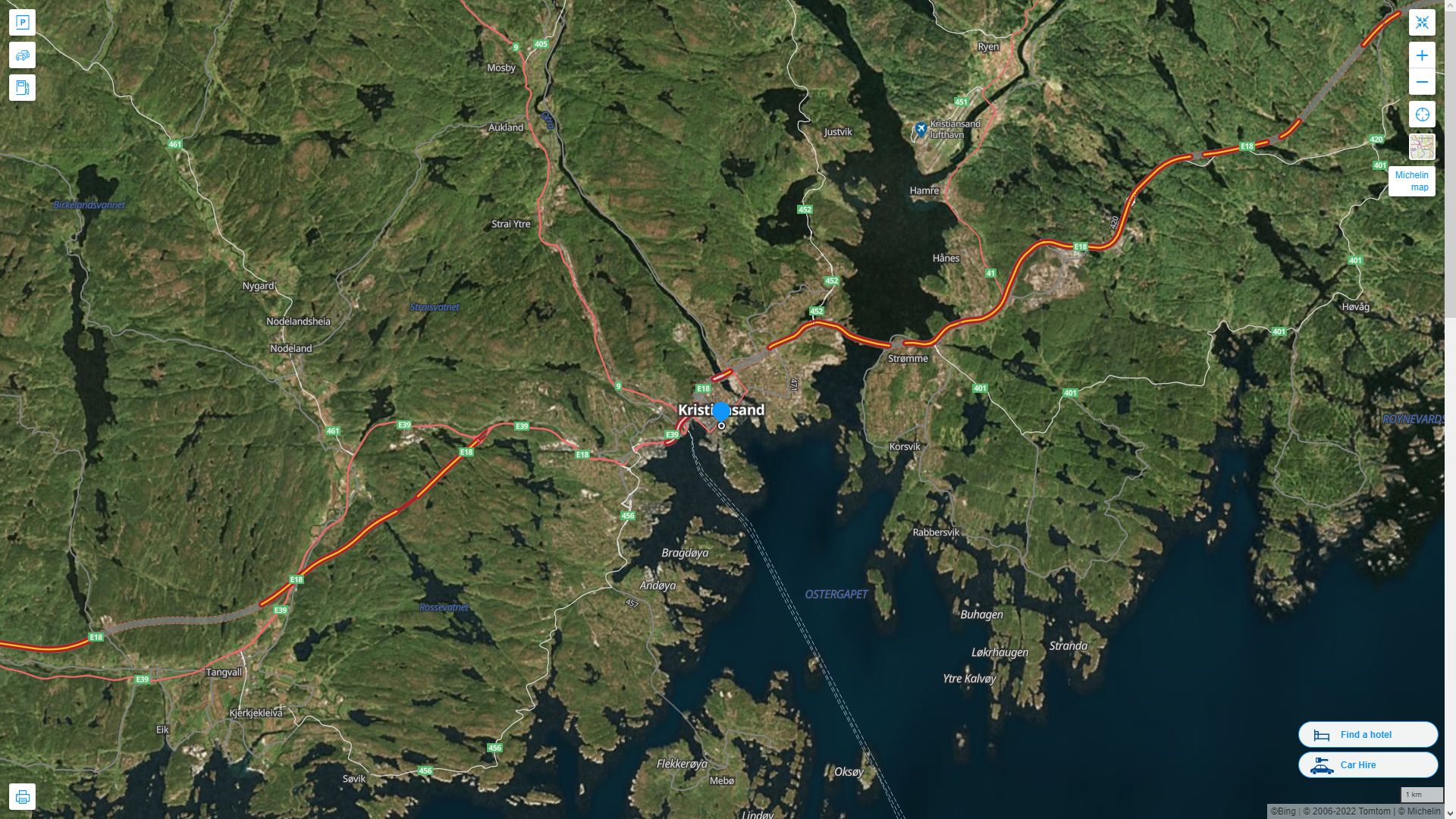 Kristiansand Map - Norway