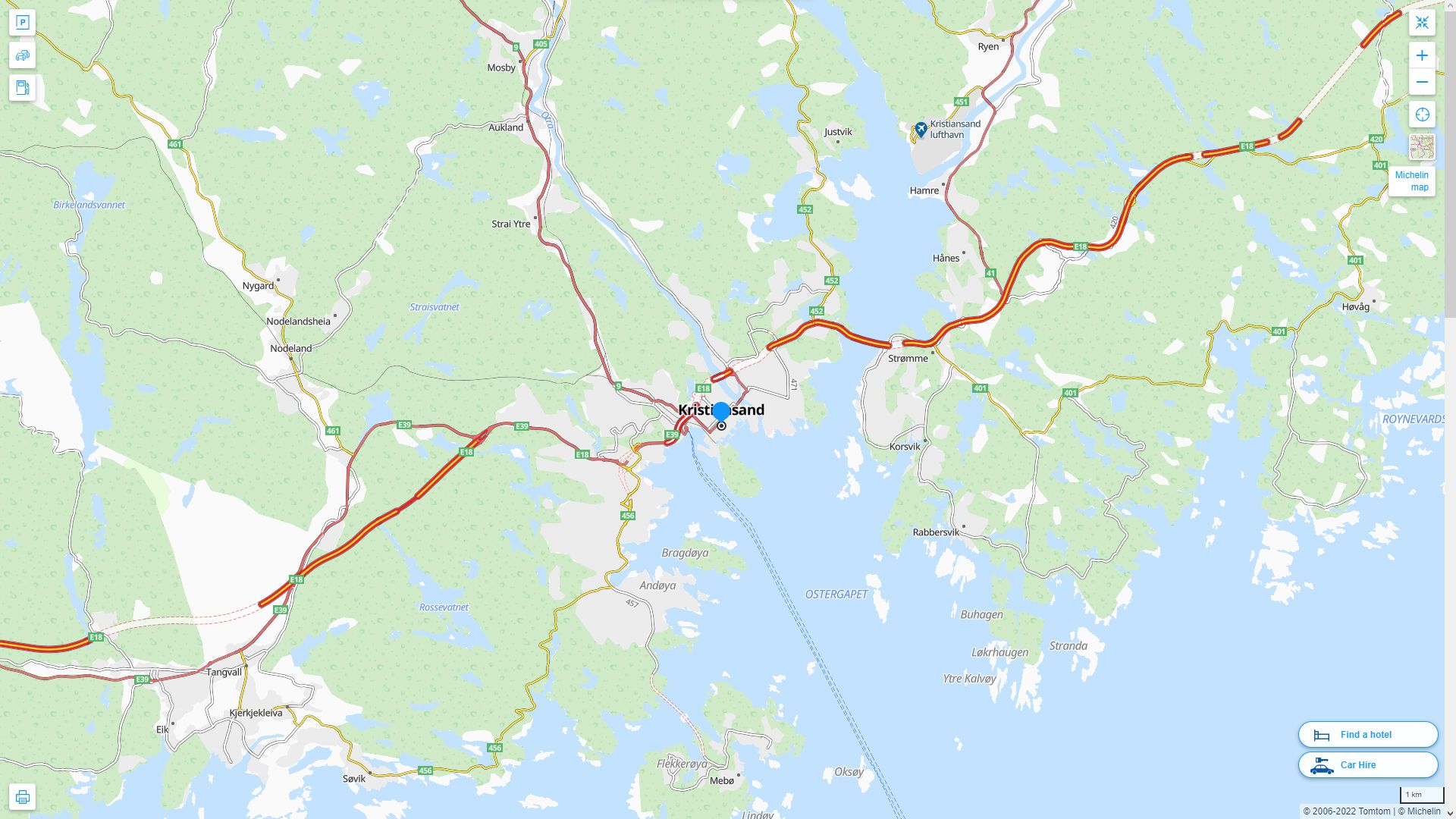 Kristiansand Map - Norway