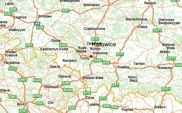 Katowice Map - Poland