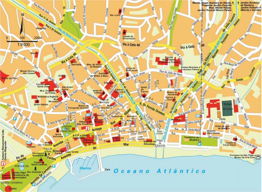 tourist street map of funchal