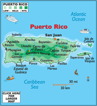 Map of Puerto Rico San Juan