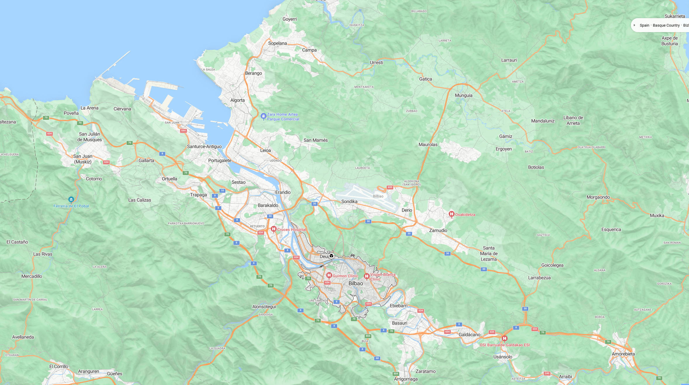 Bilbao's Districts A Detailed Map