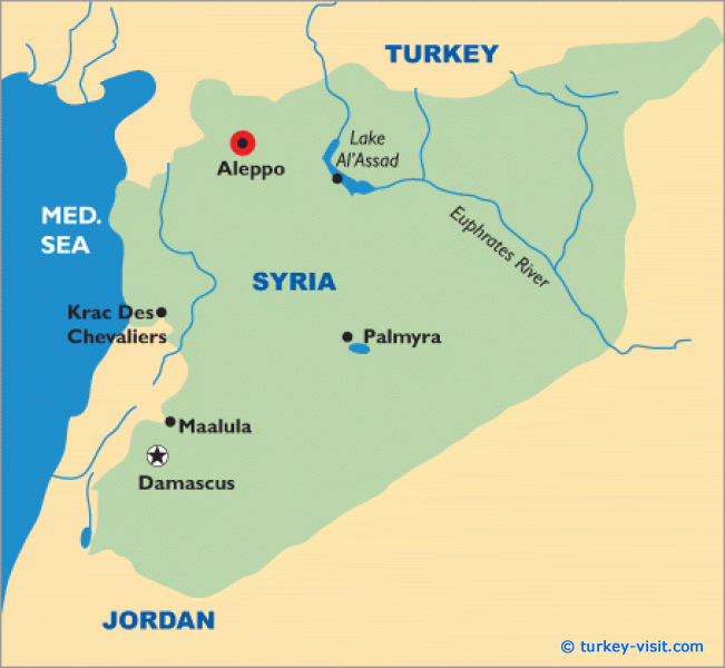 Алеппо сирия карта