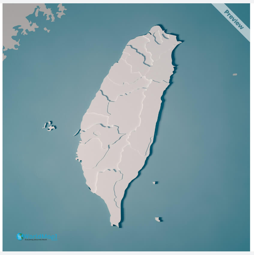 Taiwan Free Printable Map