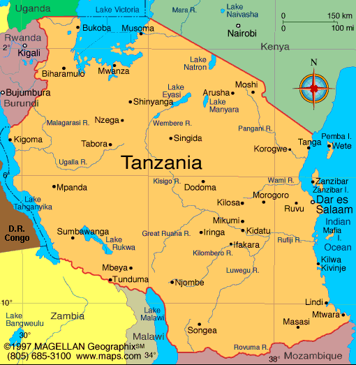 Dar Es Salaam Map Tanzania