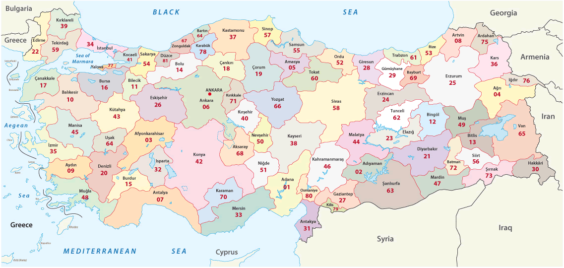 Turkey Map - Turkey