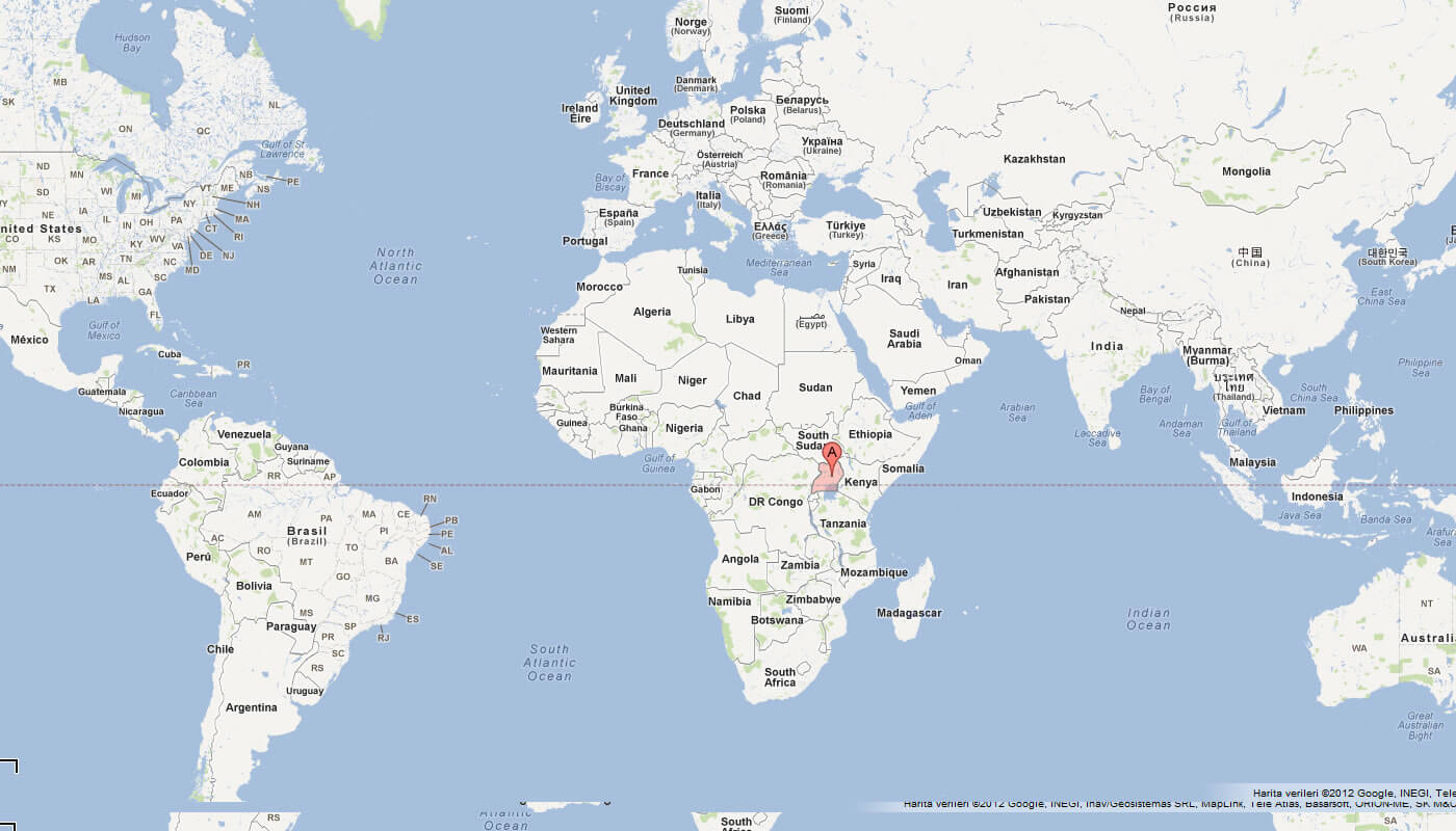 Uganda On World Map