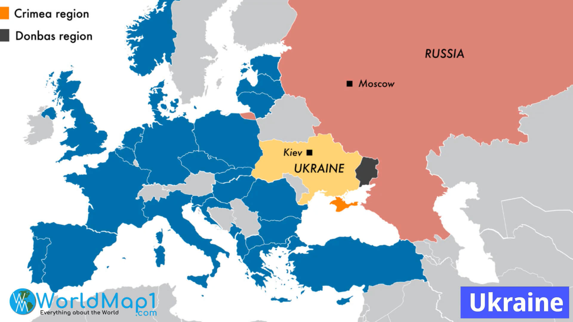 Ukraine and Russia War in Maps, Where are Crimea and Donbas