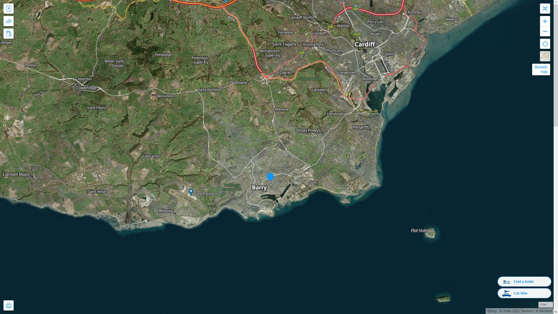 Barry Map - United Kingdom