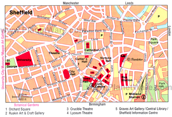 Map Of Sheffield City Centre Sheffield Map