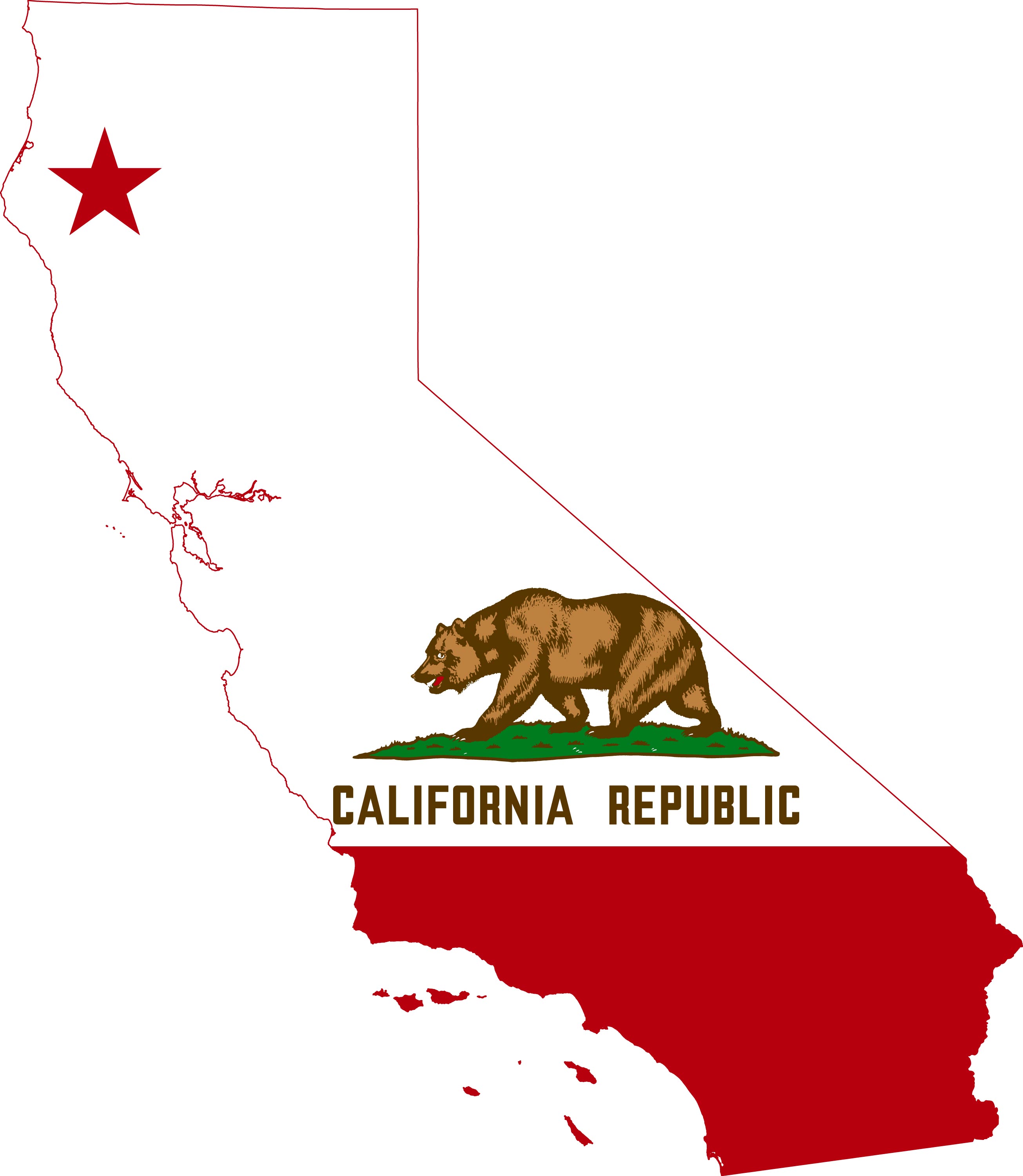 California Flag Map