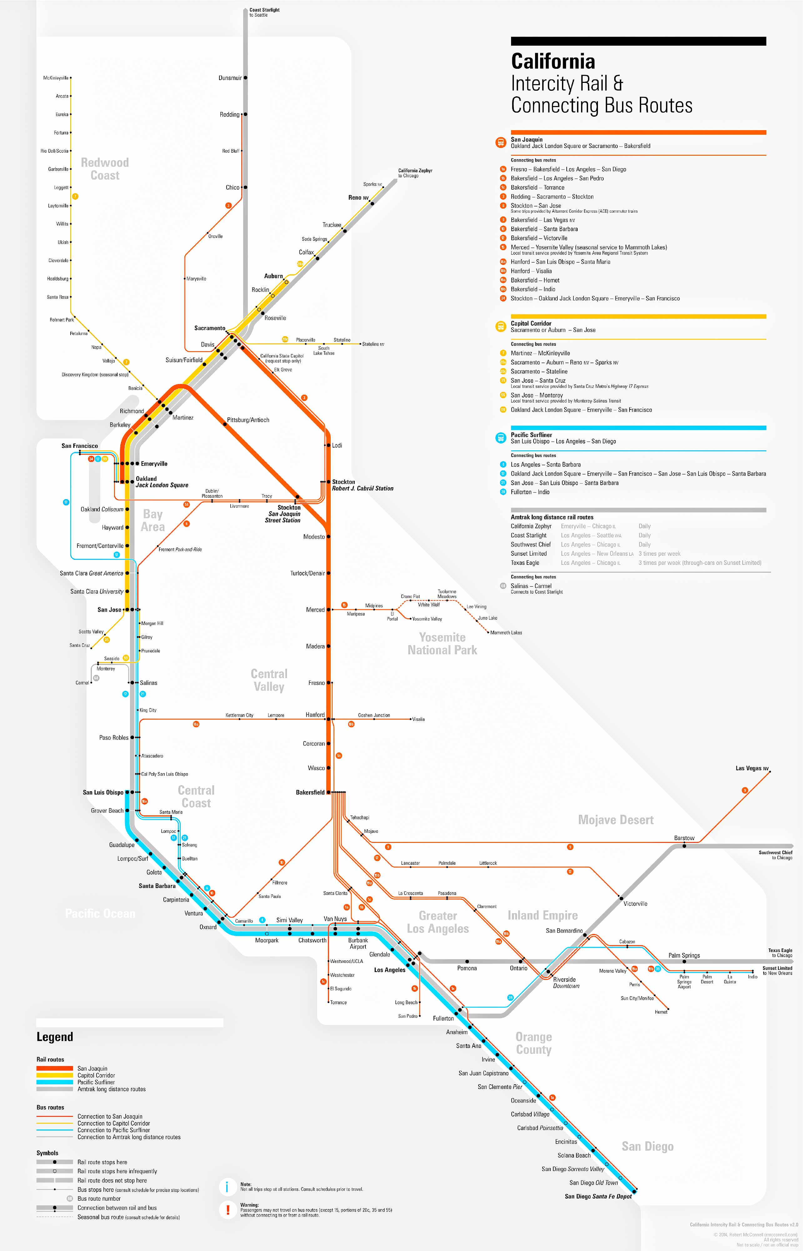 California Train-Railway Map