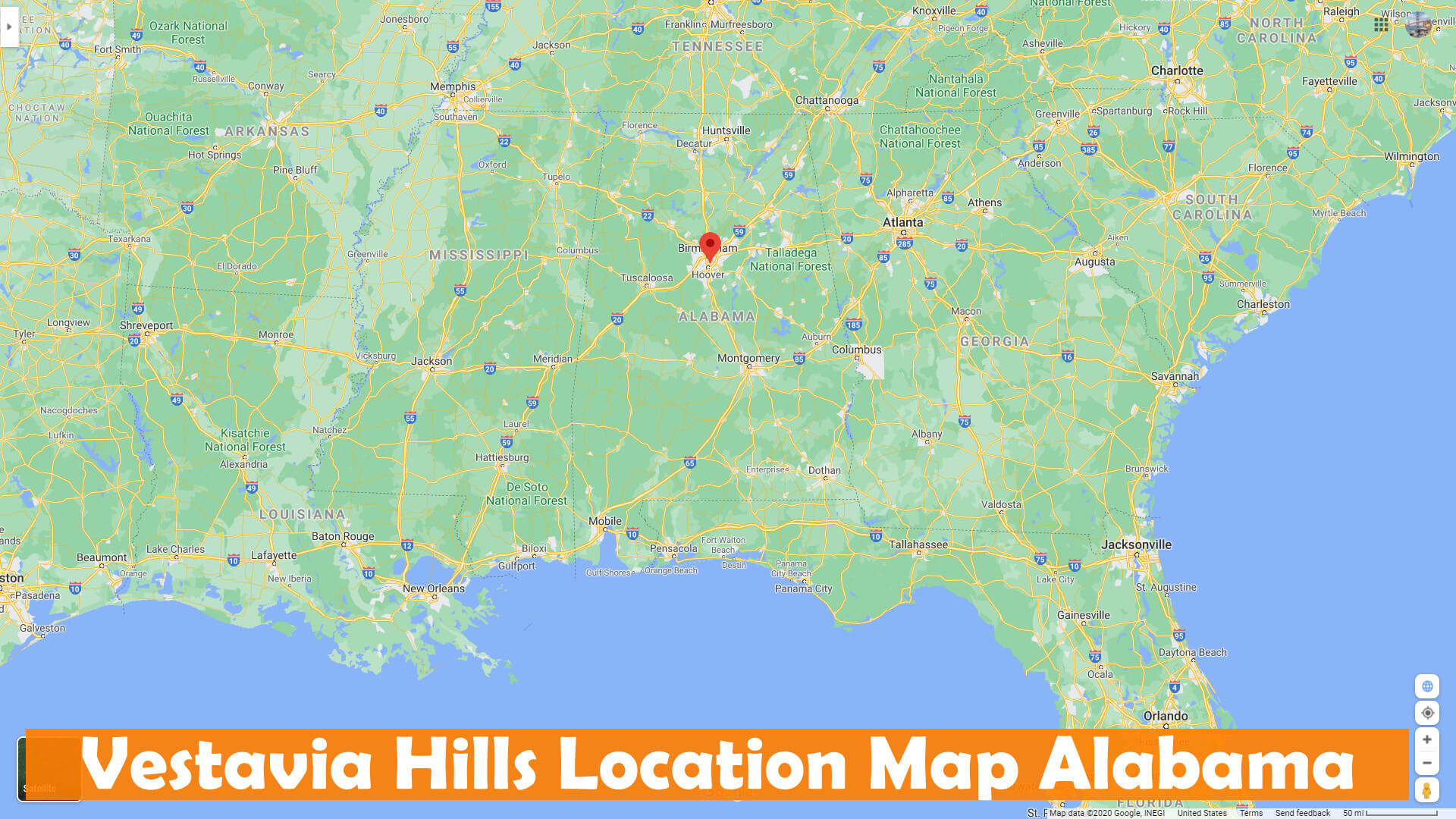 Vestavia Hills, Alabama Map