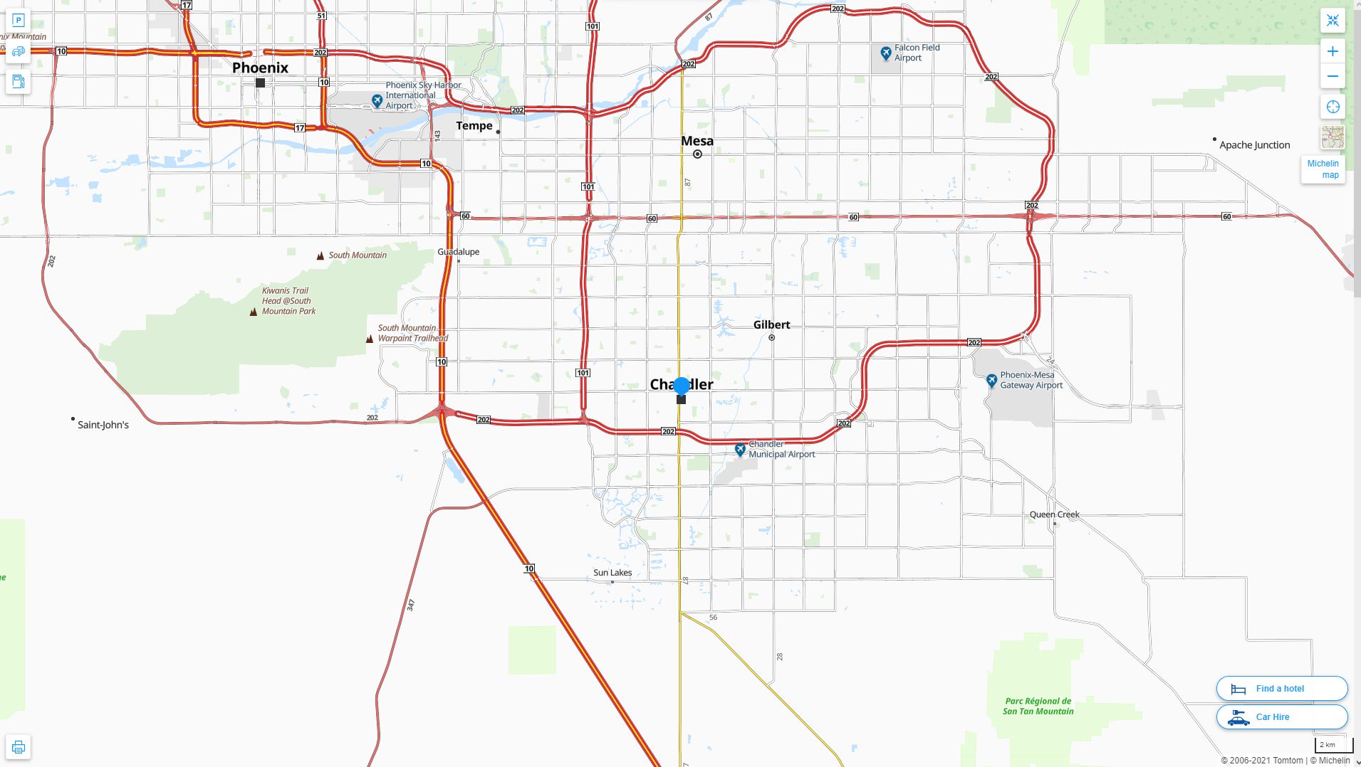 Chandler, Arizona Map